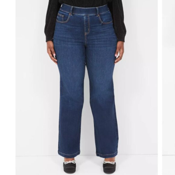 LANE BRYANT NWT Size 16 Pull-On High Rise Boot Jean Dark Wash Boot Pants Denim - Picture 3 of 15